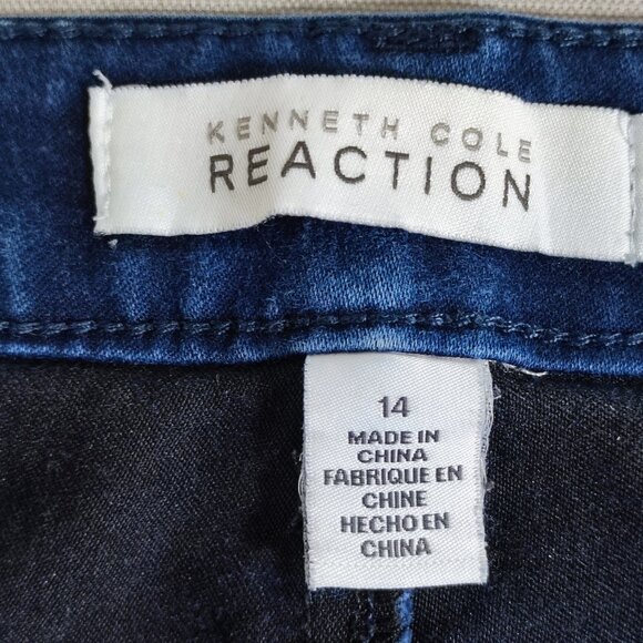 Kenneth Cole Reaction jeans women's size 14 dark wash blue skinny straight leg - Picture 5 of 14
